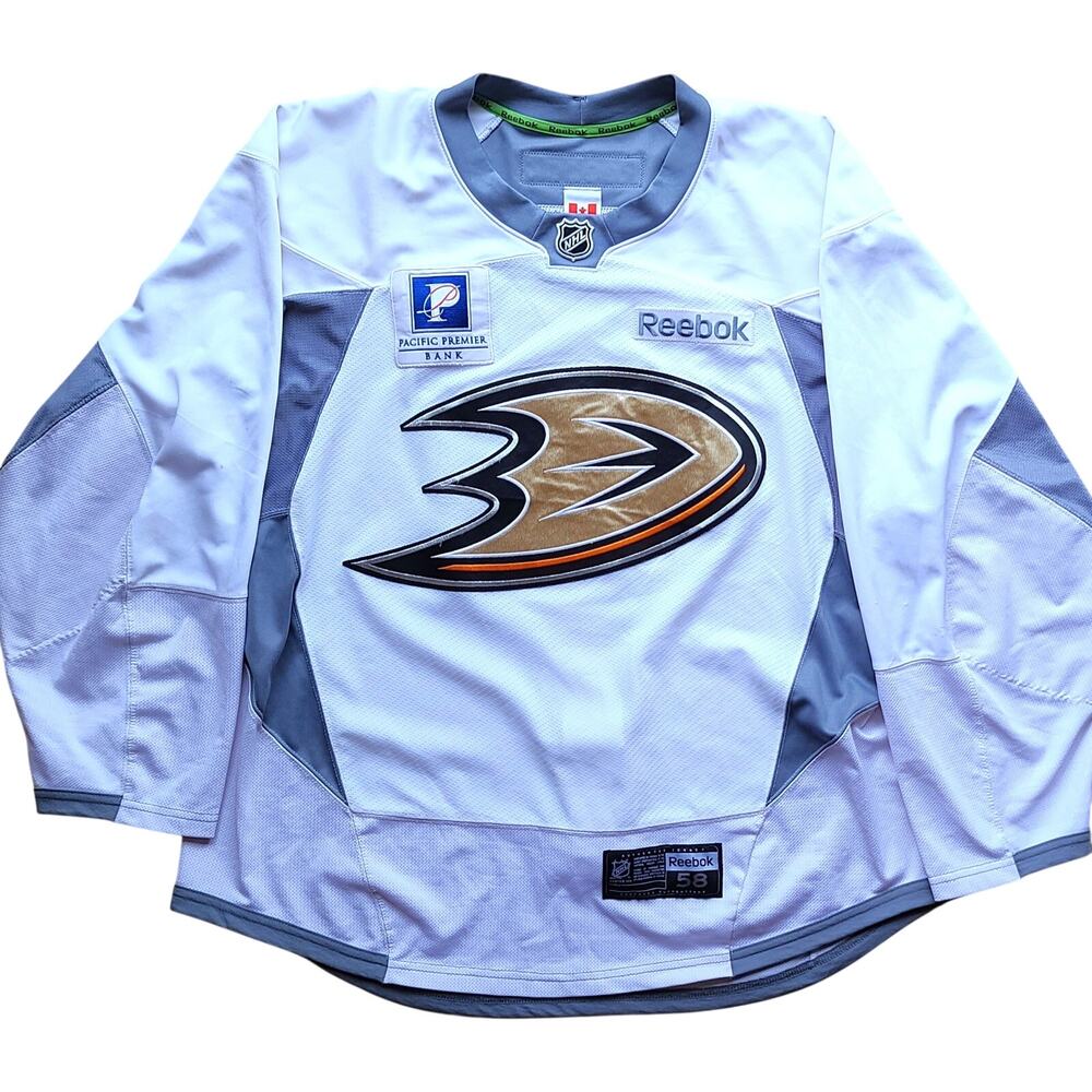 Anaheim Ducks 2010s REEBOK Game Practice Authentic jersey 58 white NHL hockey